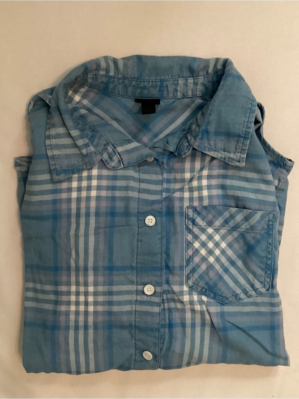 Art Class Boys Blue Plaid Button Front Long Sleeve Shirt Size 14